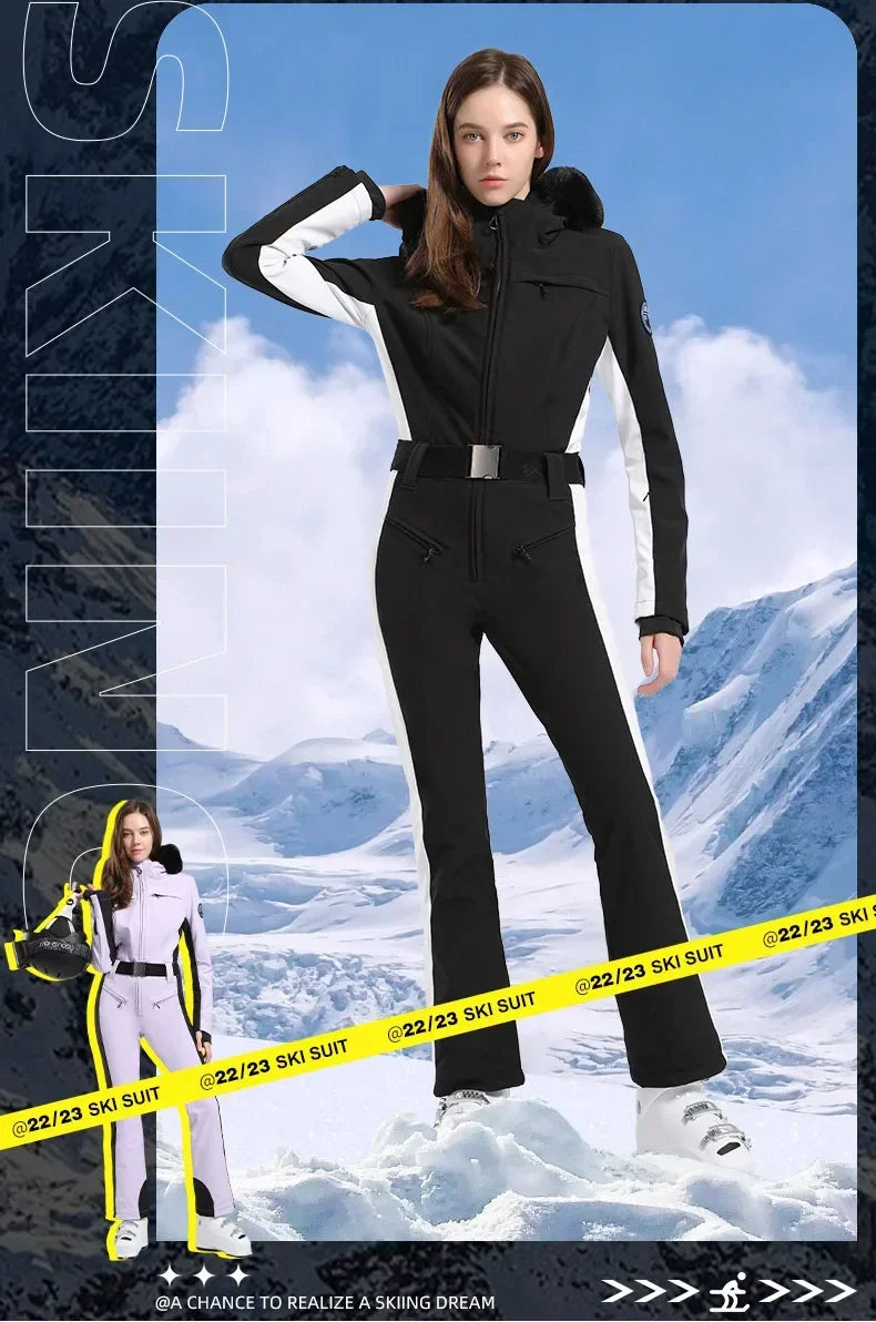 Skiing Suites 2025 Winter Snowboard Wear Outdoor Sports Overalls New 1PS Warm Female Ski Clothing Windproof Waterproof Jumpsuits