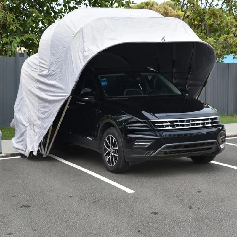Modern Portable Carport Tent With Top Canopy Cover Heat Treated Metal Frame For Outdoor Car & Motorcycle Parking Garage Storage