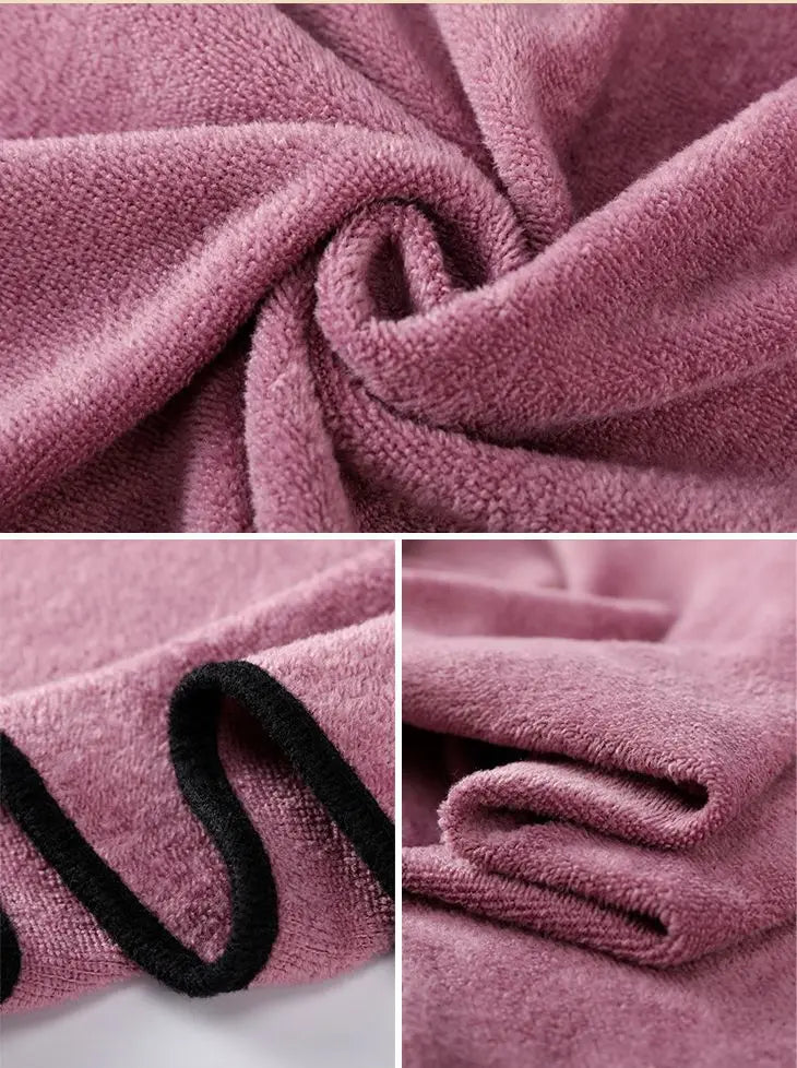 Cotton Bath Towel Wrap Bathrobe Thickened Soft Absorbent Quick Dry Velvet Wearable Plus Towel Hotel Bathing Sleepwear