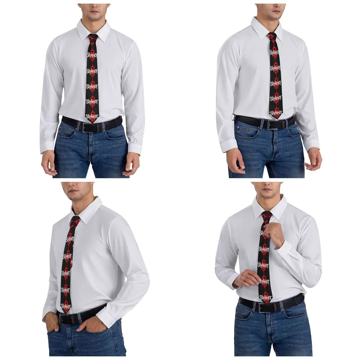 Slipknots Neckties Men's Customized Silk Heavy Metal Rock Music Gift Neck Tie for Office