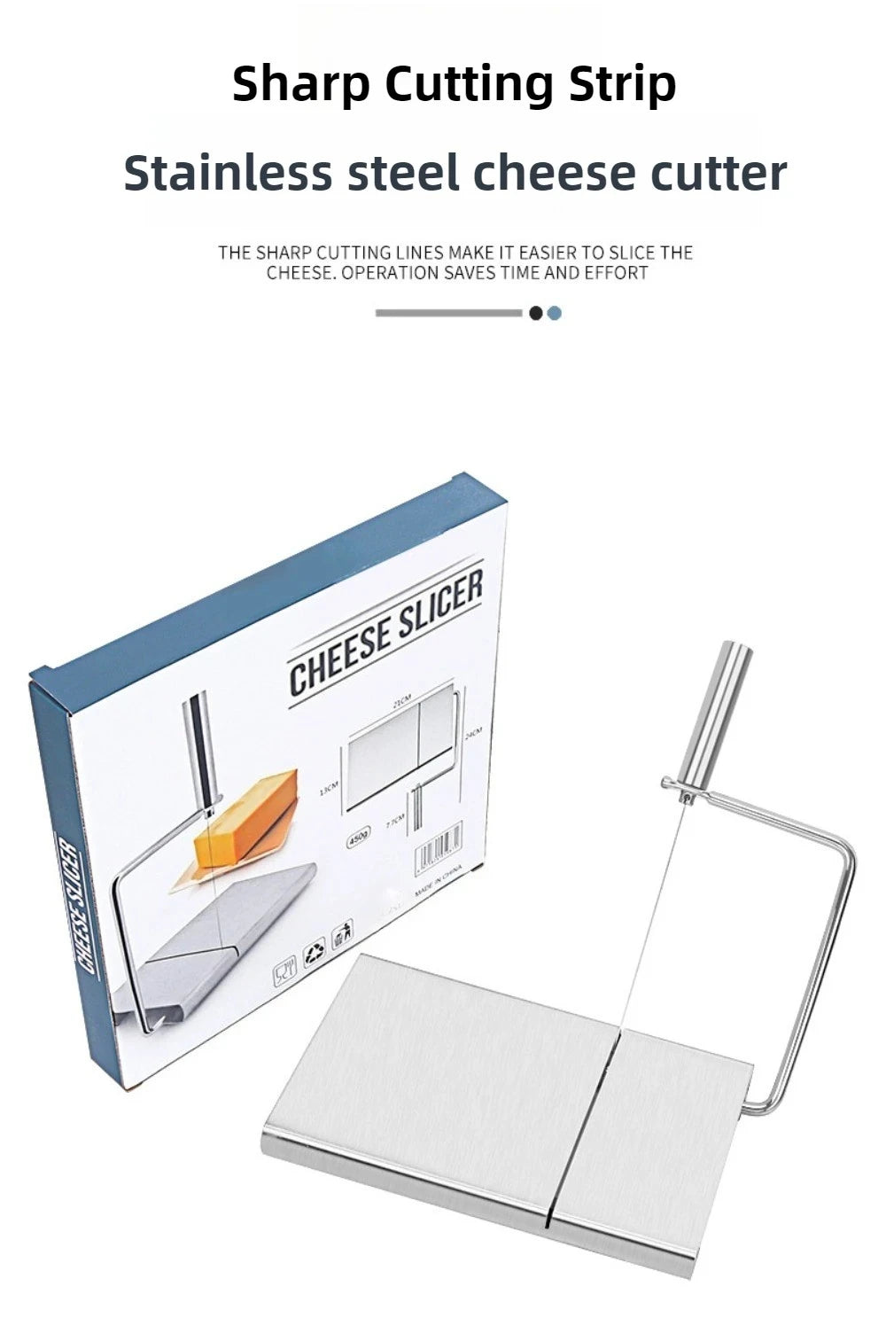 Stainless Steel Multifunctional Cheese Slicer with Scale Sausage Ham Cheese Cutter Butter Slicer Household Accessories