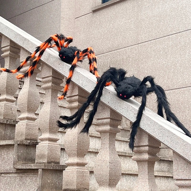 Scary Giant Fake Spiders Halloween Outdoor Decoration Hairy Spider Large Props For Outside Yard Porch Garden Decor Haunted House