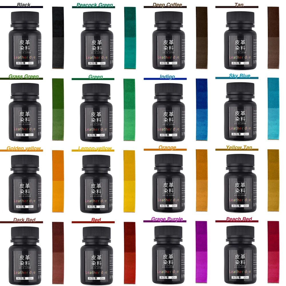 30ml Leather Dyes Color Paint Handmade Leather Goods Carving Material Color Changing Dye Adjustable Diluted Alcohol Leather Dye