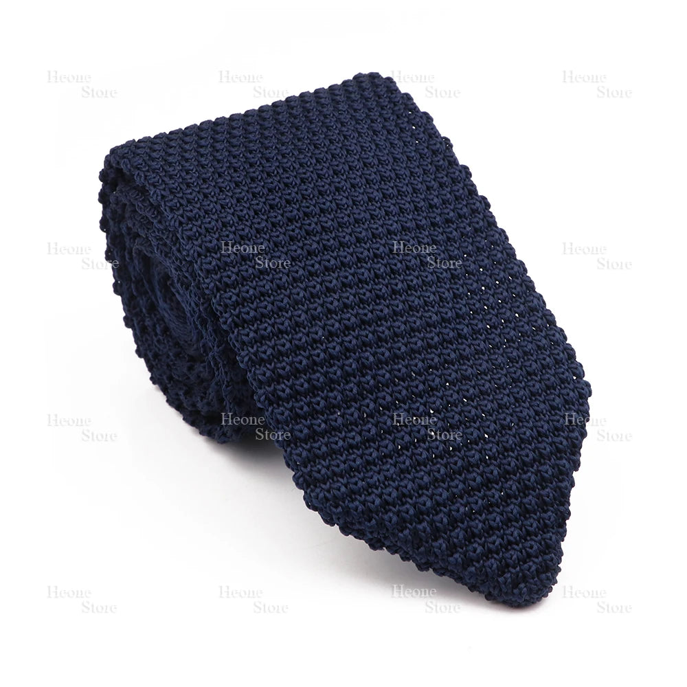New Mens Knitted Ties Classic Striped Skinny Necktie For Business Wedding Party British Style Necktie Winter Neck Wear Accessory