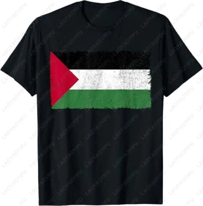 Palestine Flag Proud Palestinian Free Gaza Arabic Palestine T-ShirtSummer Cotton Casua for Men Breathable Nostalgia Camisetas