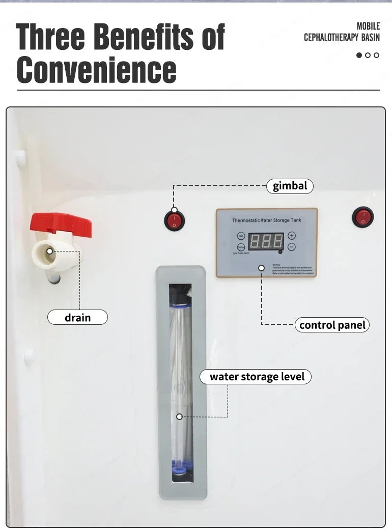 XinSheng Convenient Non Connecting Water Pipe With Water Storage Tank Head SPA Water Circulation Shampoo Basin Hair Wash Salon