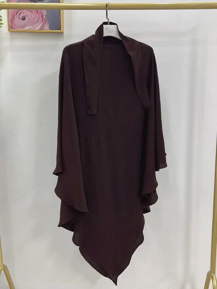 Eid Muslim Long Khimar Prayer Hijab for Women Ramadan Wrap Overhead Prayer Scarf  Islamic Dubai Saudi Niqab Headscarf 2024