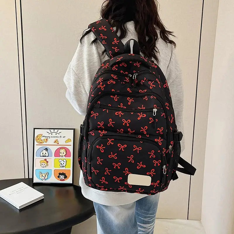 Backpack for Girl Cute Backpack Bow Full Travel Bags Lightweight Backpack Class Bags for Girl High School Students School Bag