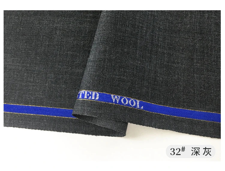 High Count 50% Worsted Wool Fabric For Suits Sewing Blazer Vest Pants Coat DIY High End 280g/m Serge Cloth Material 50X150cm