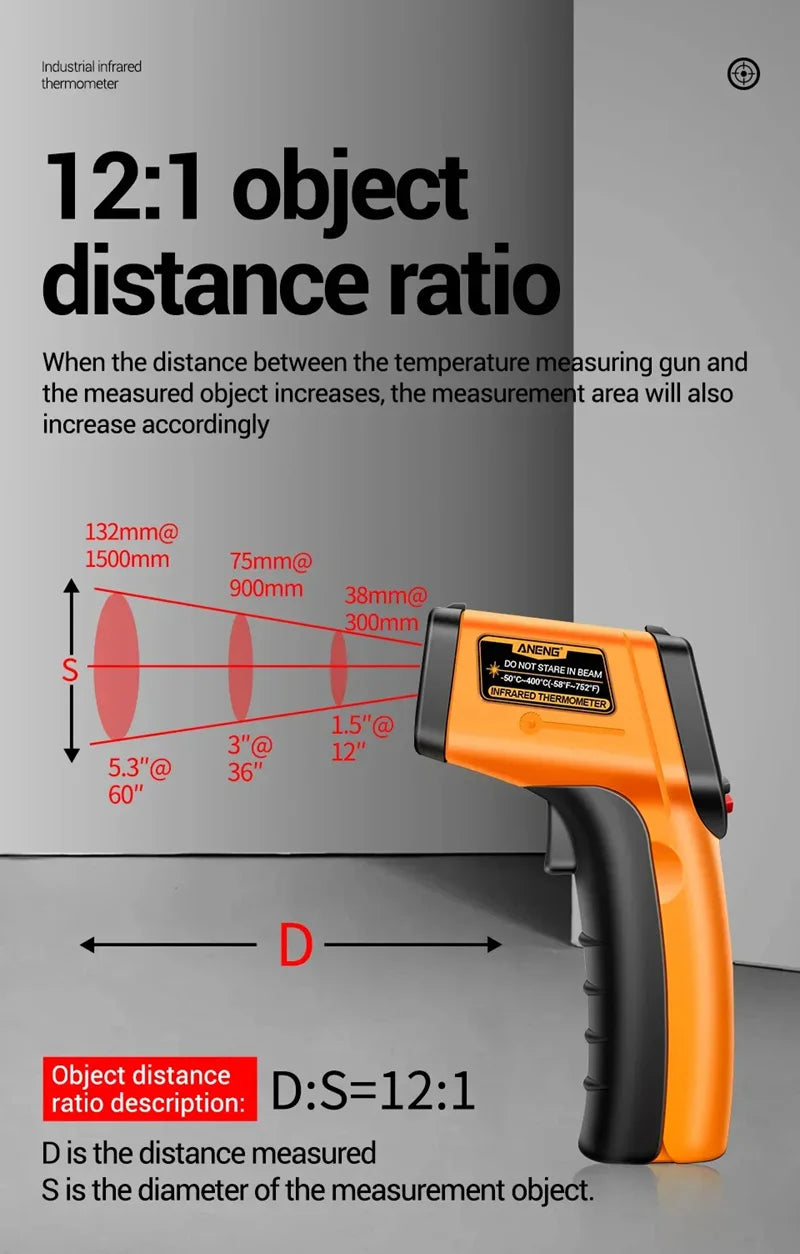 TH201 Digital Thermometer Handheld Non-Contact Laser Temperature Meter Gun Temperature Tester Instruments Pyrometer 2025