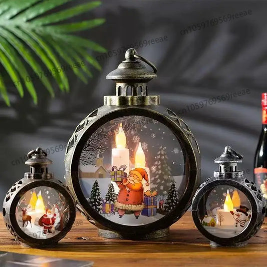 Christmas decorations, vintage night lights, glowing gifts, window displays, desktop decorations, props, atmosphere ornaments