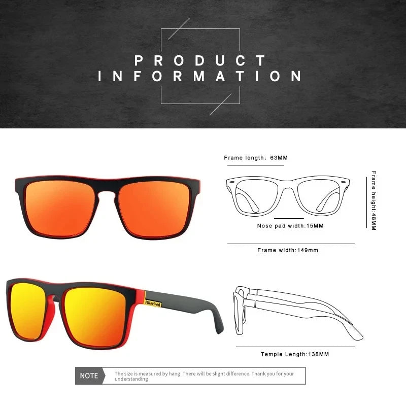 Vintage Polarized Sunglasses Men Women Fashion Square Retro Driving Fishing Luxury Brand Designer Sun Glasses UV400 Eyewear