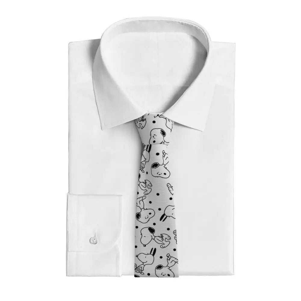 Snoopys & Woodstock Smile Giggle Laugh Neckties Silk 8 cm Neck Tie for Mens Shirt Accessories Cravat Wedding Accessories Office