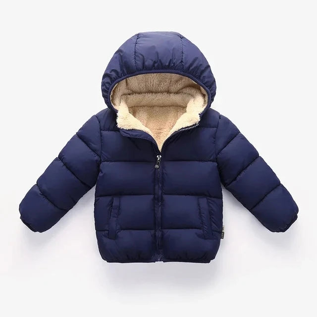Winter Baby Kids Jacket For Girls Coats Lamb Wool Plus Velvet Thick Coats Toddler Children Outwear 1-6 Year Boys Cotton Jackets
