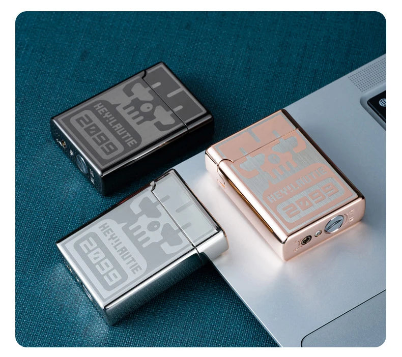 Portable Metal Induction Ignition Cigarette Lighter Men's Boutique Gift Butane Gas Lighter Windproof Lighter Unusual Lighters