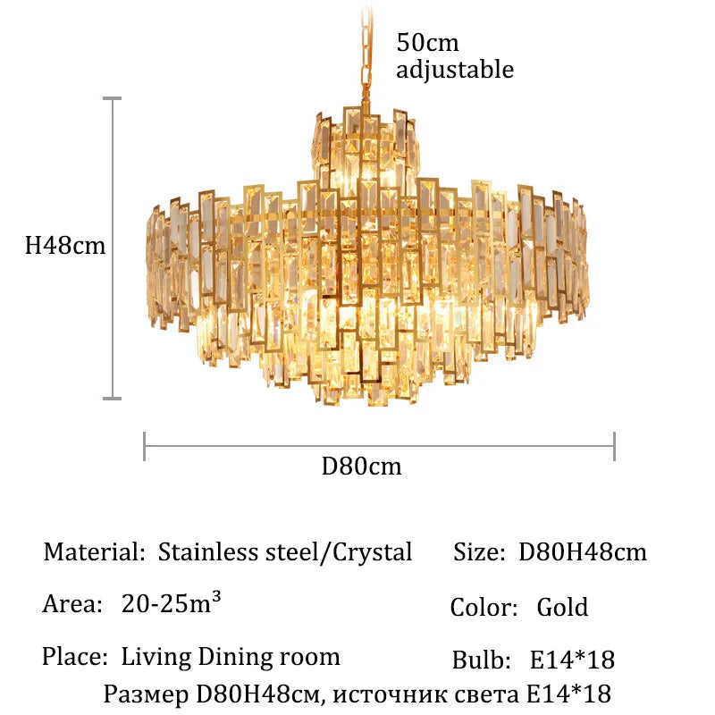 Luxury Crystal Chandelier Ceiling Light Fixture Dining Table Light Led Lighting Lamps Living Rooms Żyrandol Pendant Ceiling Lamp