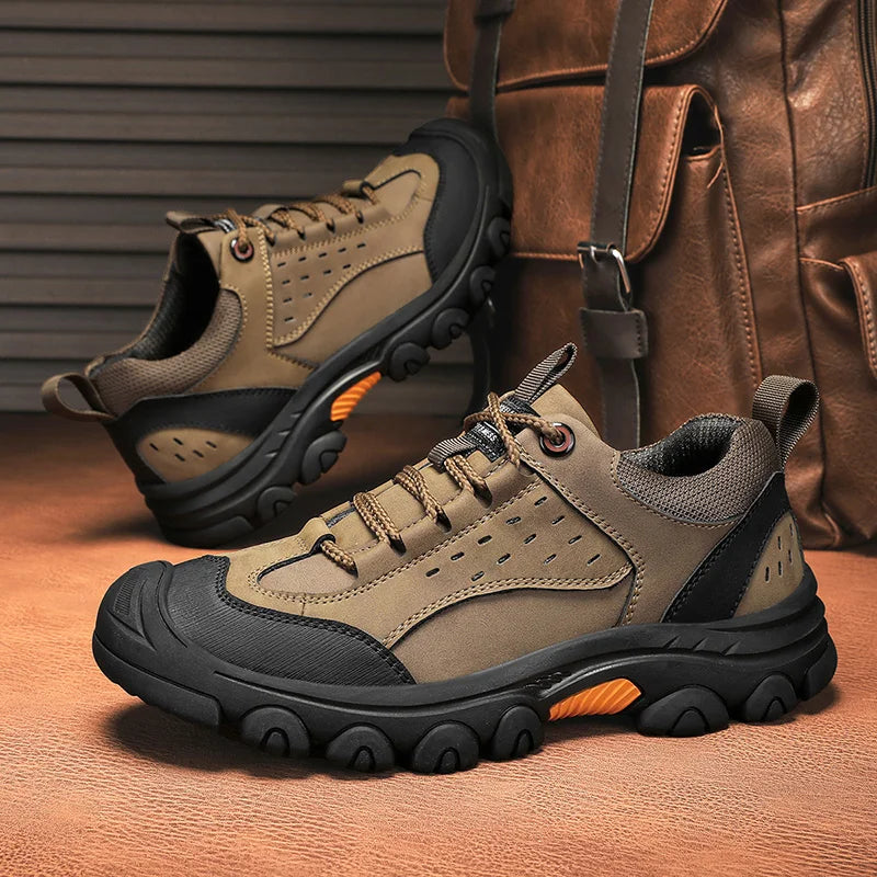 Genuine Leather Men's Casual Shoes Outdoor Sneakers Non-Slip Sports Hiking Footwear Leisure Walk Male Treking Footwear Trainers