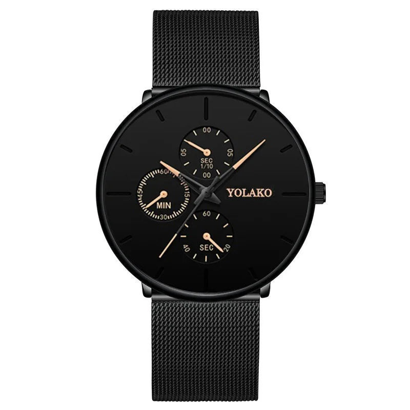 New Women Luxury Watches for Men Business Casual Ultra Thin Clock Male Stainless Steel Mesh Belt Quartz Watch relogio masculino