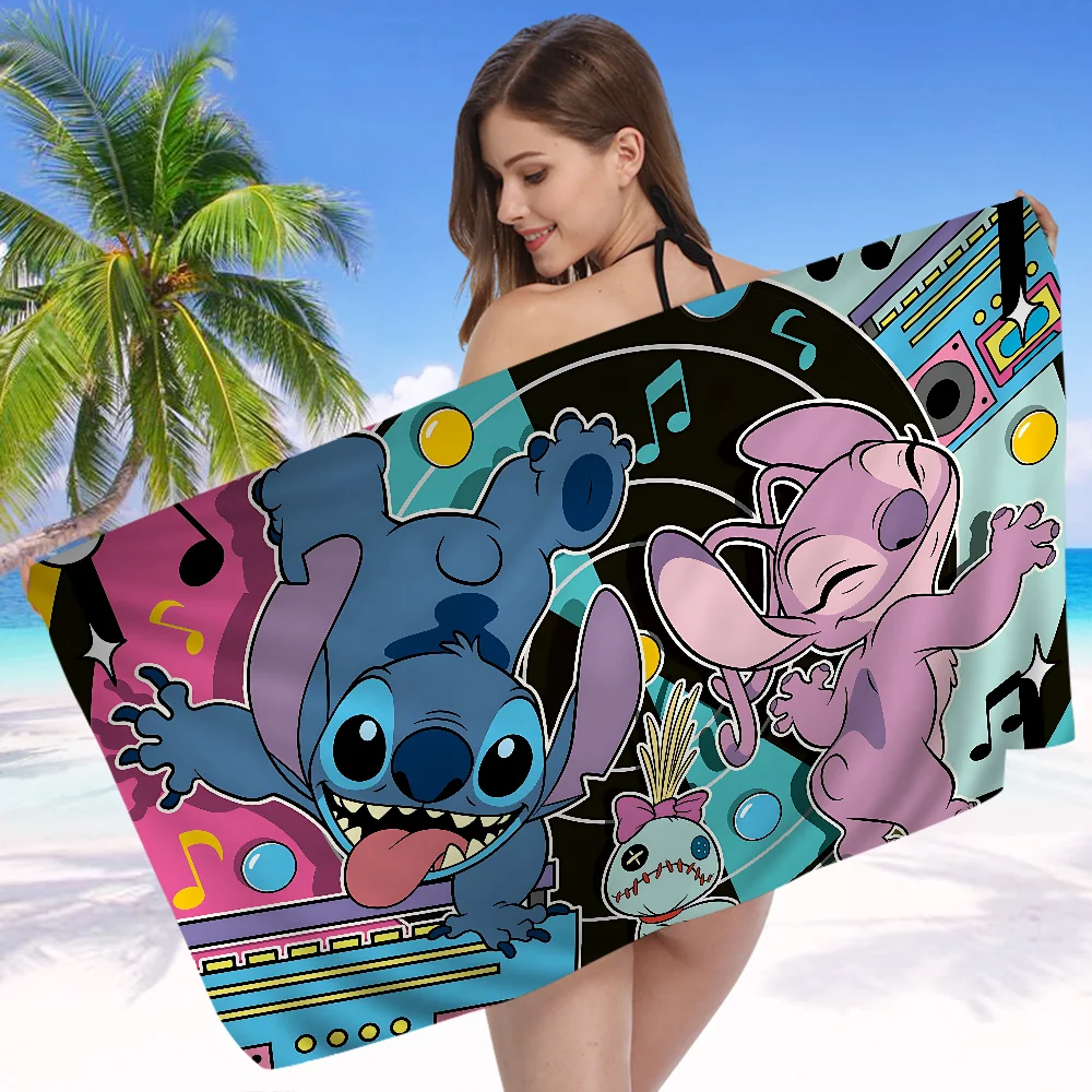 Fashion S-StitchS-S Bath Towel Microfiber Soft Water Absorbing Breathable For Girl Kids Decorative Cartoon Beach Towel