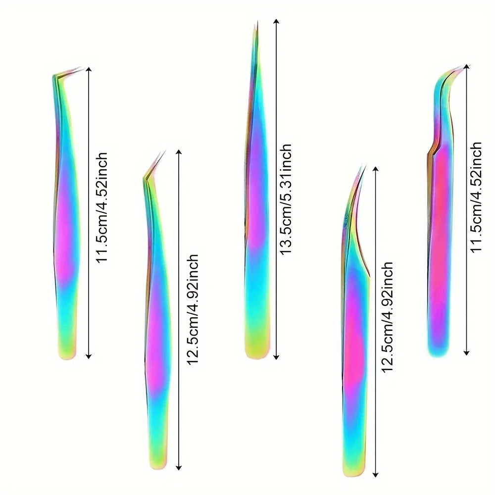 Eyelash Extension Tweezers Makeup Stainless Steel Eyelash 3D accurate Clip Makeup Tools Nail Art Accessories