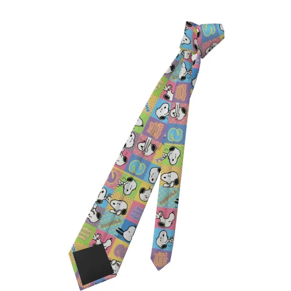 Snoopys & Woodstock Smile Giggle Laugh Neckties Silk 8 cm Neck Tie for Mens Shirt Accessories Cravat Wedding Accessories Office