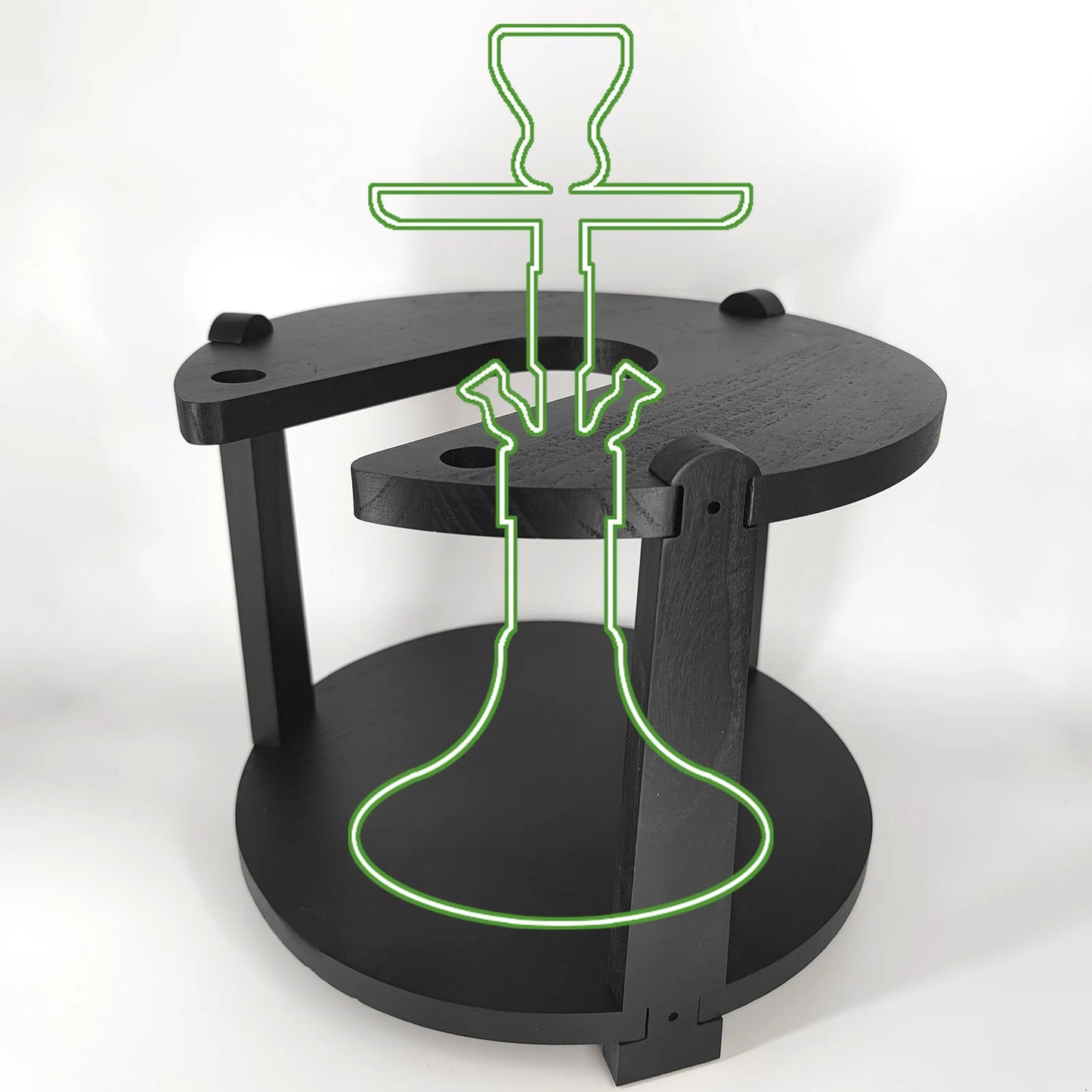 Shisha Stand Portable Wooden Hookah Table Holder Station With Wheels Rolling for Vase protection Hose Clamp Nargile Accessories