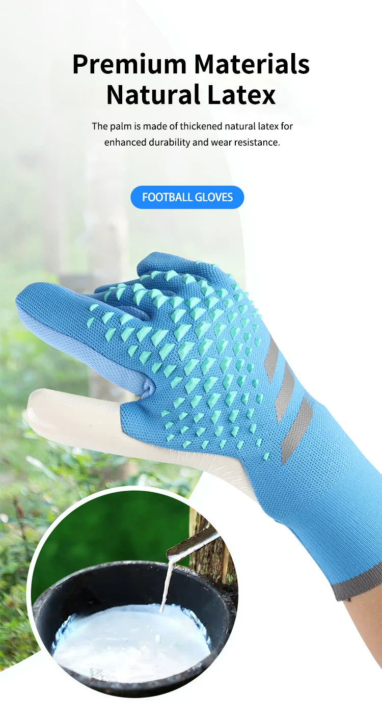 Football Goalkeeper Gloves Thickened Latex Anti-Slip Abrasion Resistant Finger Protection for Children Adult Soccer Sport Gloves