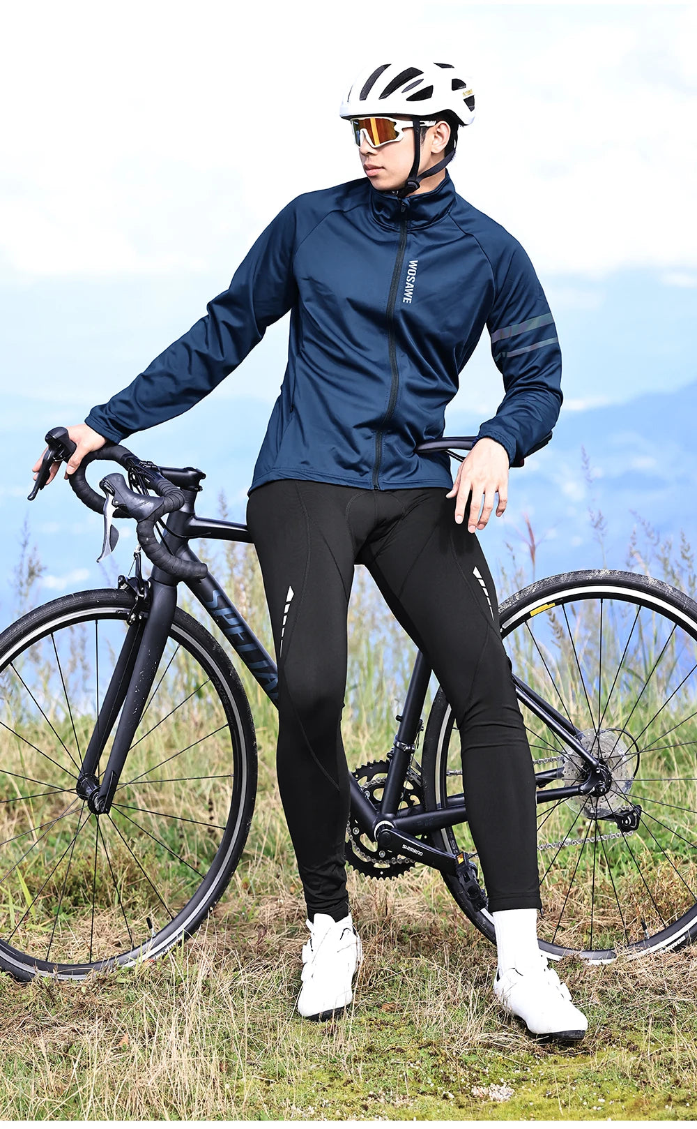 WOSAWE Winter Autumn Cycling Clothes Riding Suits Bicycle Men Long Sleeves Jacket Thickening Windproof Bike Jackets