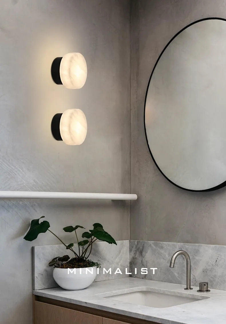 Natural Marble Wall Lamp French Style Background Wall Entryway Staircase Light Modern Indoor Bedside Hallway Lighting Fixture