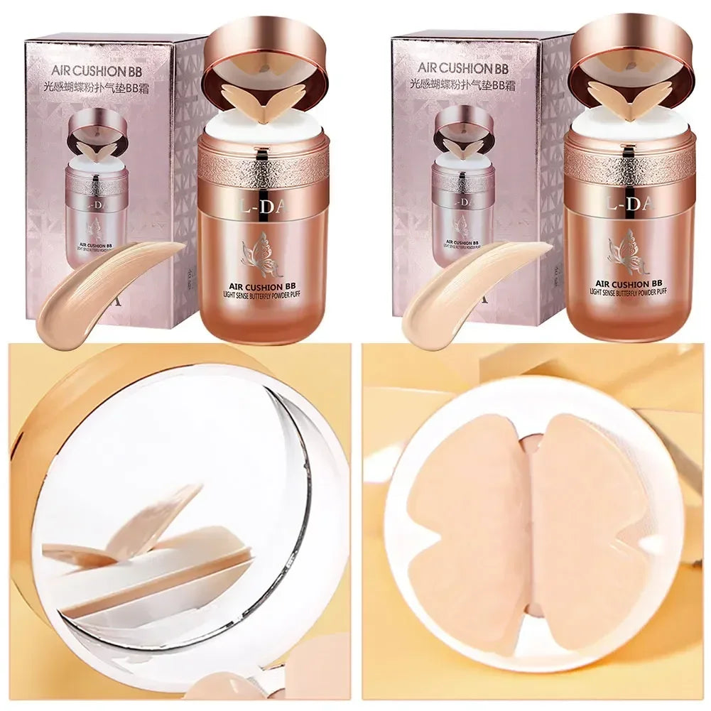 Butterfly Air Cushion BB Cream Lasting Powder Puff Hydrating Moisturizing Foundation Isolation Concealer Waterproof Makeup