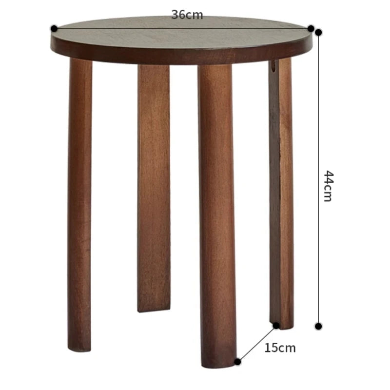 4pcs Foldable Solid Wood Stool, Living Room Low Stools, Bedroom Dressing Stool, Dinning Room Dinner Stool,  Round Small Table