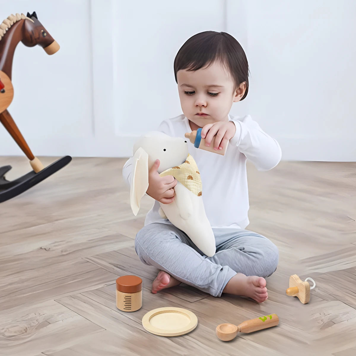 Baby Doll Feeding Set Early Learning Pretend Play Baby Doll Bottles Toy for Children Preschool Age