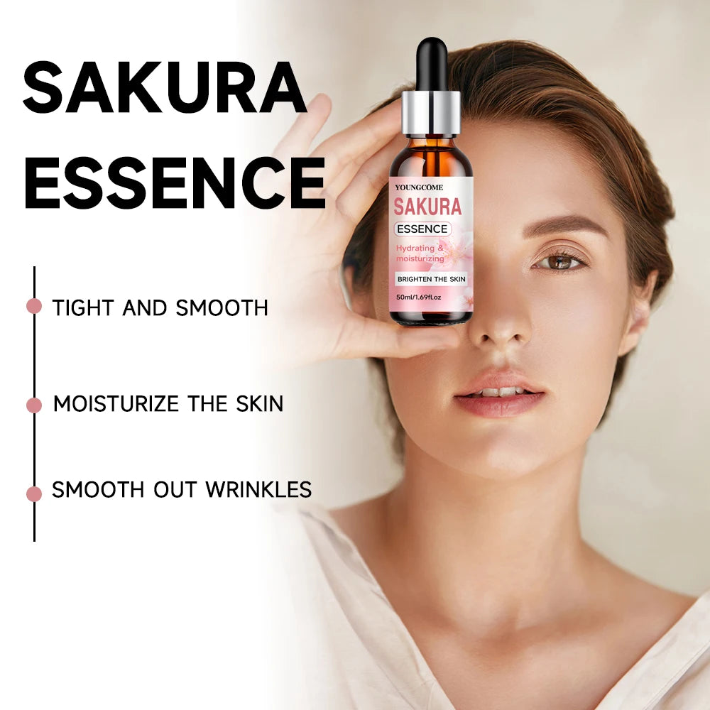  YOUNGCOME﻿ Sakura Skincare Set Korean Face Serum Cream Anti-Aging Wrinkle Moisturize Fade Dark Circles Cosmetics Skin Care Set