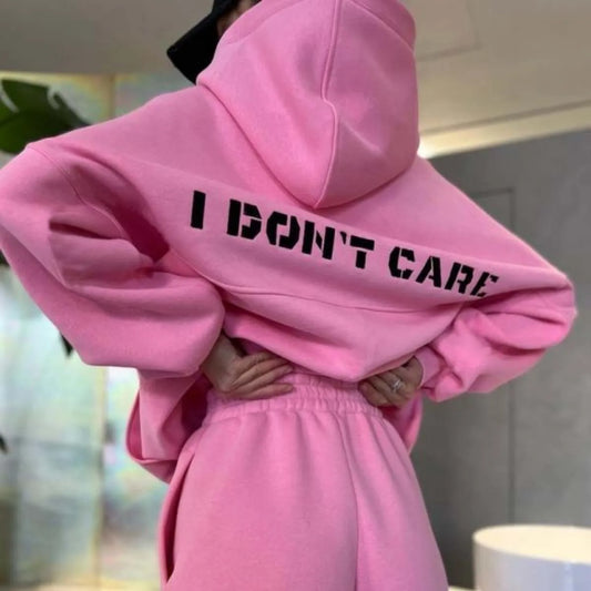 Two Piece Drawstring Set Long Sleeved Letter Print Hoodies Loose Sweatshirt Jogging Pants Outfits Autumn Women Sports Hooded