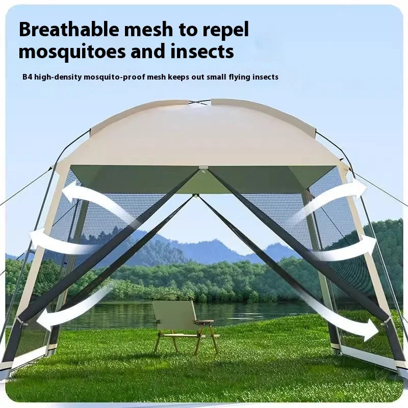 Outdoor Large Tent Canopy Sunshade Netting Portable Mosquito-Proof Tent Beach Camping Gazebo