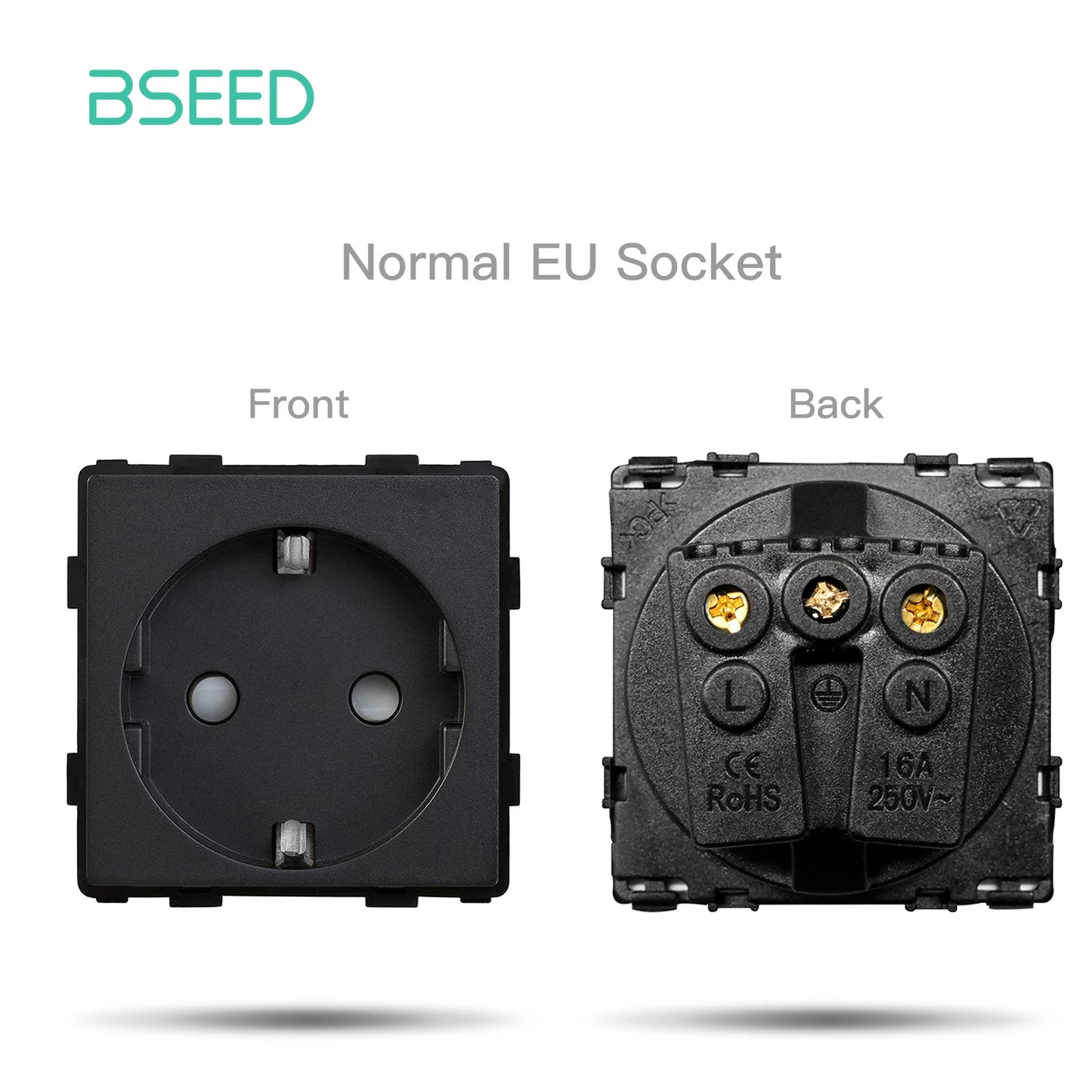 BSEED Glass Frame Panel Single Double Frames Wall Socket Part Triple Four Frames DIY Part with Metal Frames USB TYPE-C Socket
