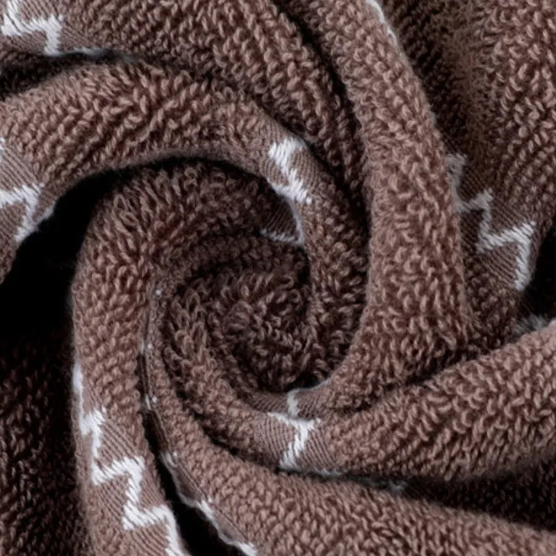 Inyahome Set of 3 Bathroom Cotton Towels Set Embroidered Luxury 2 Hand Towels 35x75cm and Big Bath Towels 70x140cm Washcloth