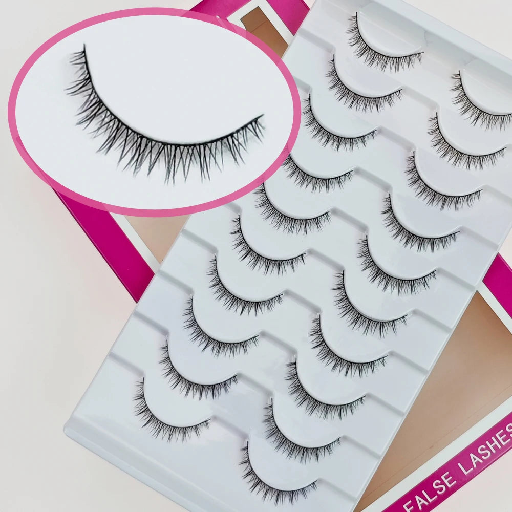 Xuanfeiwu Natural Short Style No-Makeup Look Sparse Full-Strip Ultra-Natural Realistic One-Piece Natural-Looking False Eyelashes DIY Self-Application Beginner Light Makeup Eyelashes