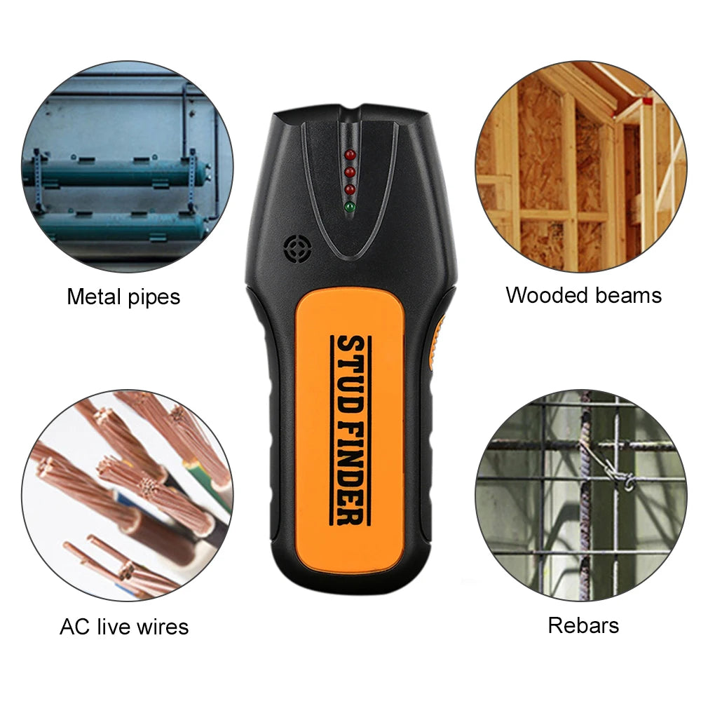 Metal Detectors Wall Hanging Scanner Find Wood Studs Metal AC Live Copper Wire Depth Sniffer Detector Wall Electrical Box Finder
