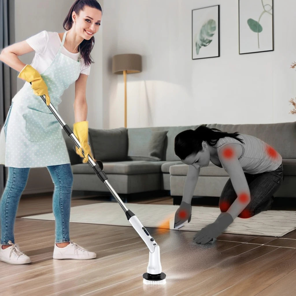 Handheld Cleaning Brush Cordless Dish Washing Gun Wireless Power Electric Spin Scrubber Brush Heads for Kitchen