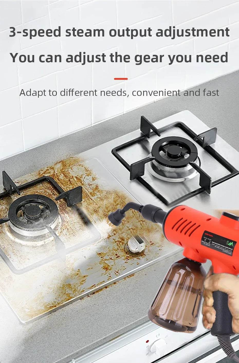 Handheld Steam Cleaner High-Pressure and High-Temperature Sterilization 1200W Household Air Conditioner Kitchen Hood Washer Gun