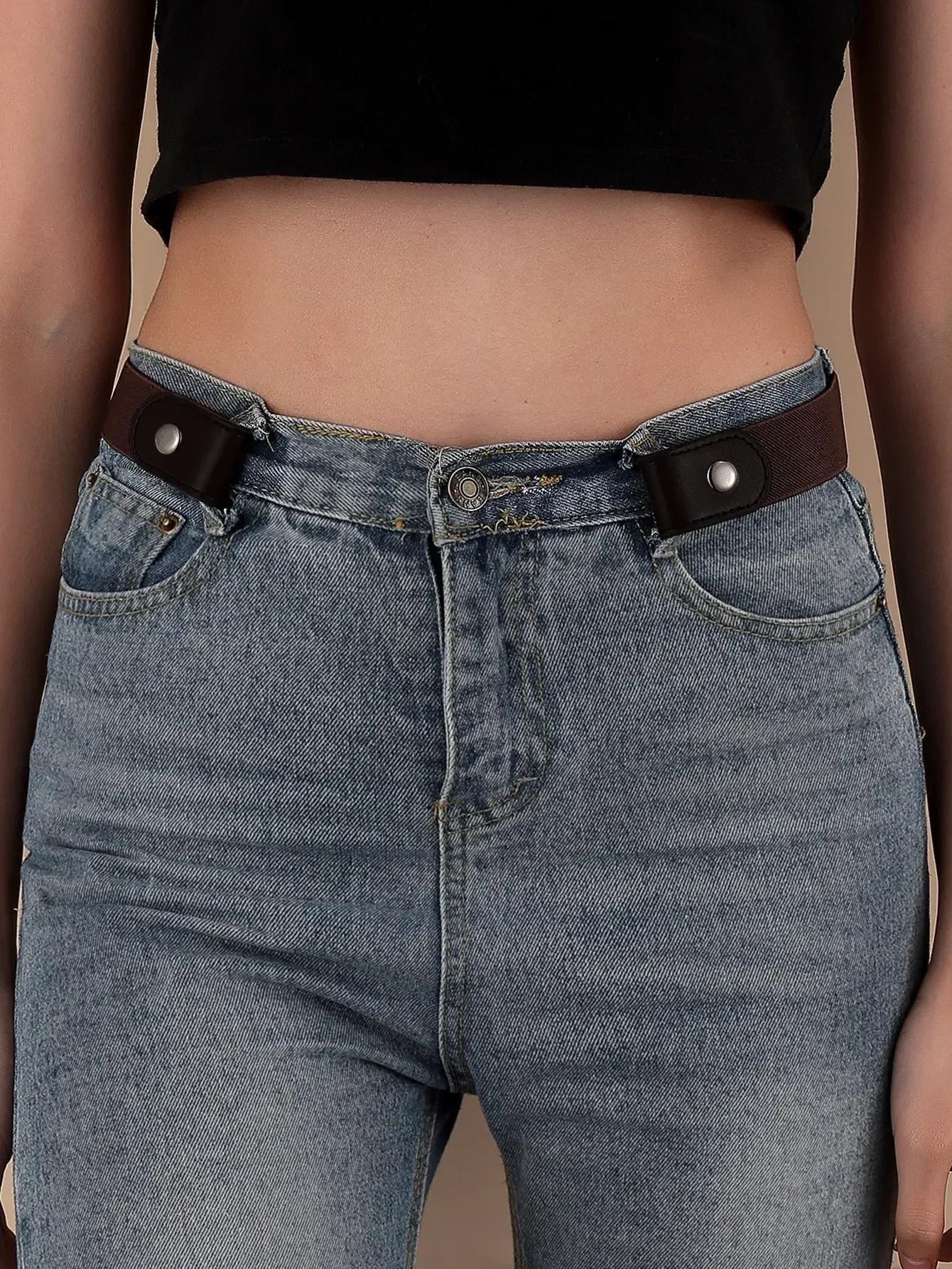 Buckle-Free Belt For Jean Pants,Dresses,No Buckle Stretch Elastic Waist Belt For Women/Men,No Bulge,No Hassle Waist Belt