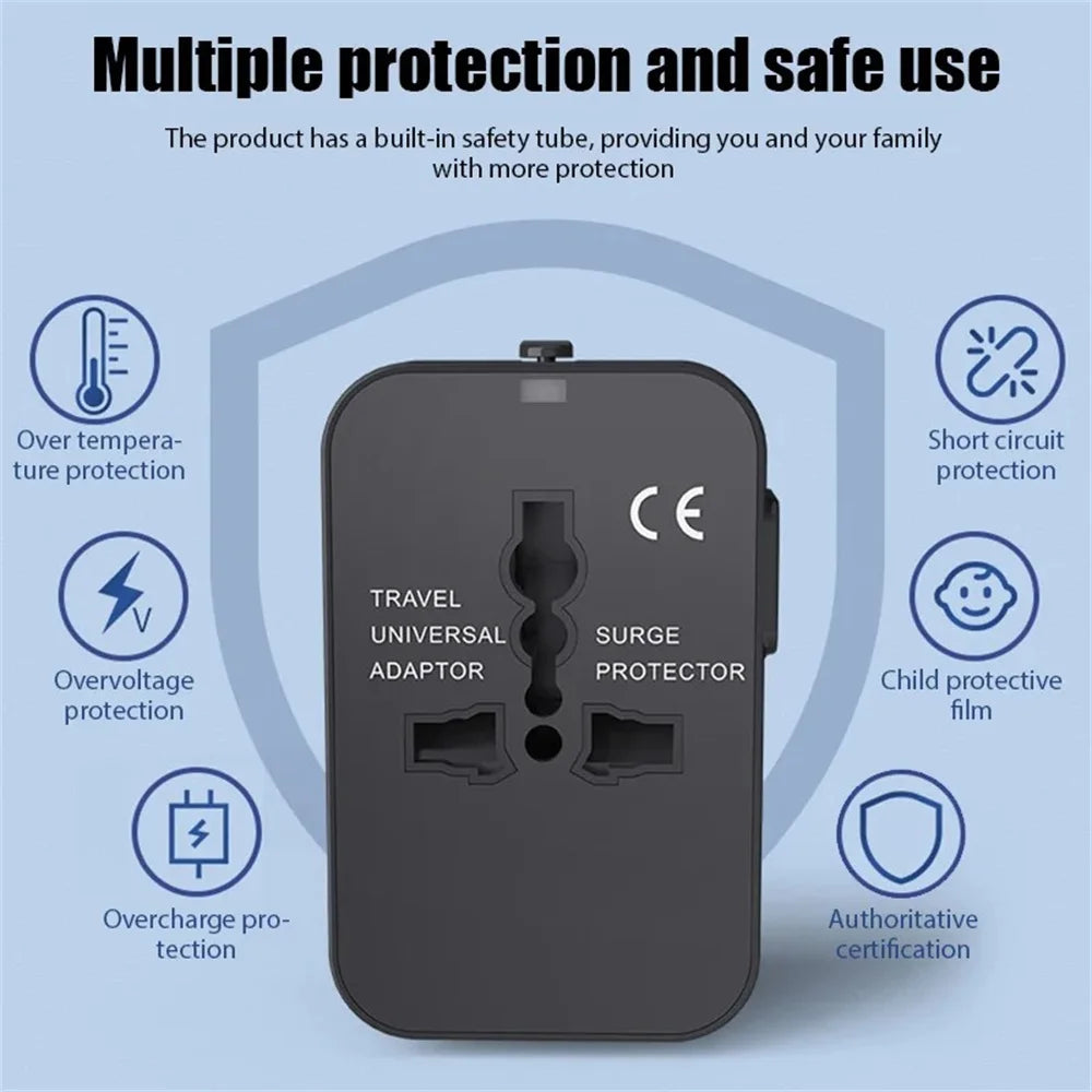 Global Conversion Plug Travel Conversion Socket Dual USB Port EU UK US AU AC Power Charger Universal Adapter Outlet Converter