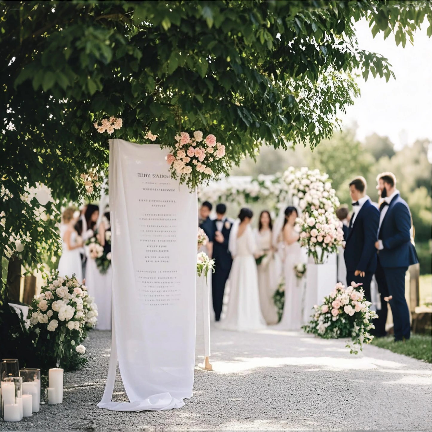Wedding Sign Fabric, White Welcome Sign, Personalized, Event Decor, Wedding Decor Banner, Wedding Party, Outdoor Wedding
