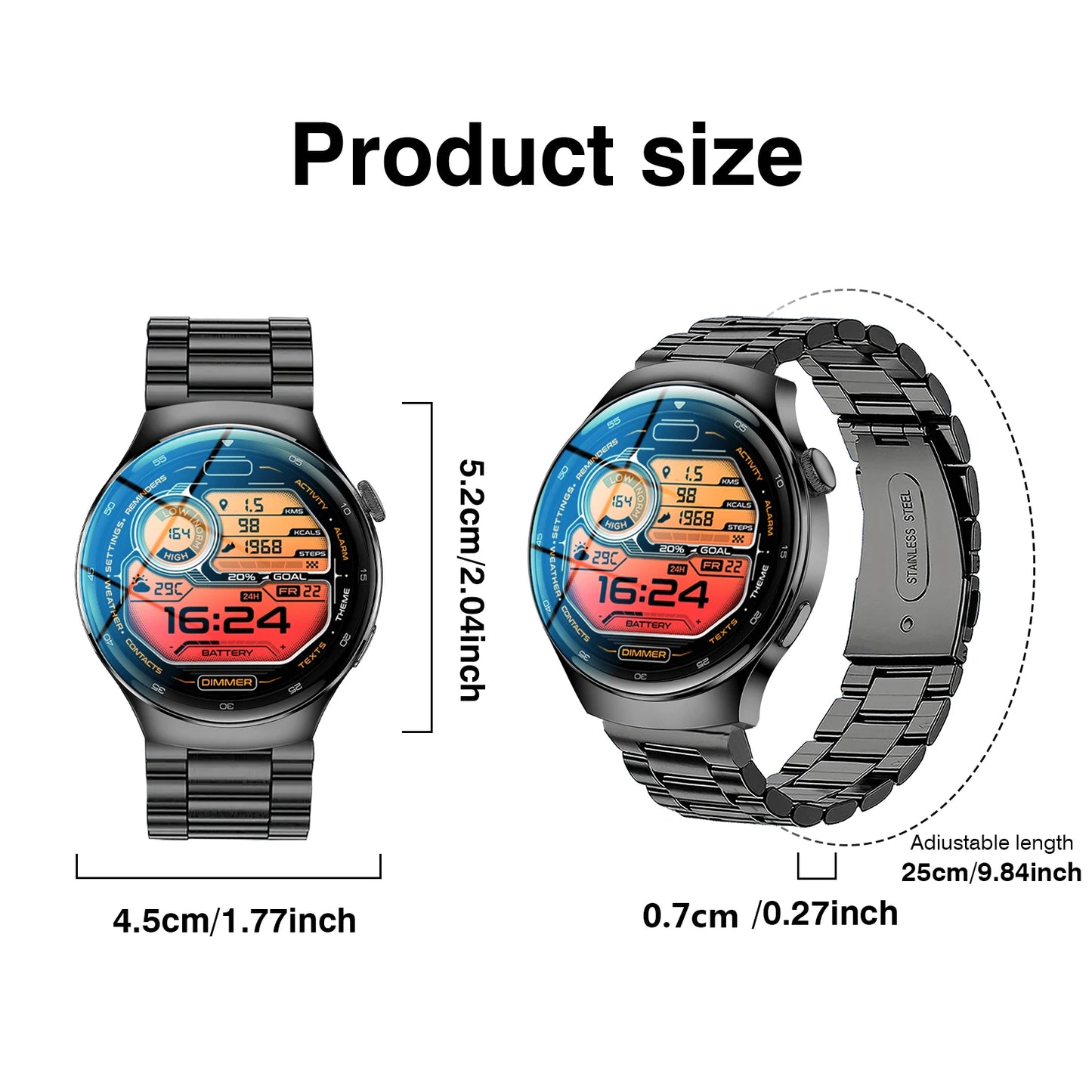 Smart Watch, 1.5 " Smartwatches for Men (Answer/Make Calls), Sports Modes with Fitness Tracker Watch, Life Waterproof Activity