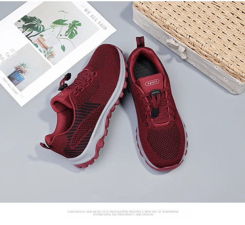 2025 Women Sneakers Fashion Platform Lace Up Casual Sports Shoes Comfortable Running Ladies Vulcanized Shoes Female Footwear