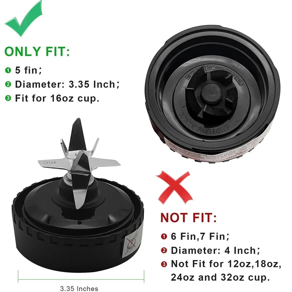 5 Fins Blender Blade For Ninja Blender QB3001SS QB3000 QB3004 QB3005 QB3000SSW-30 QB3000QR-30 QB3001SS-30 QB3000QBK QB3004 QB300
