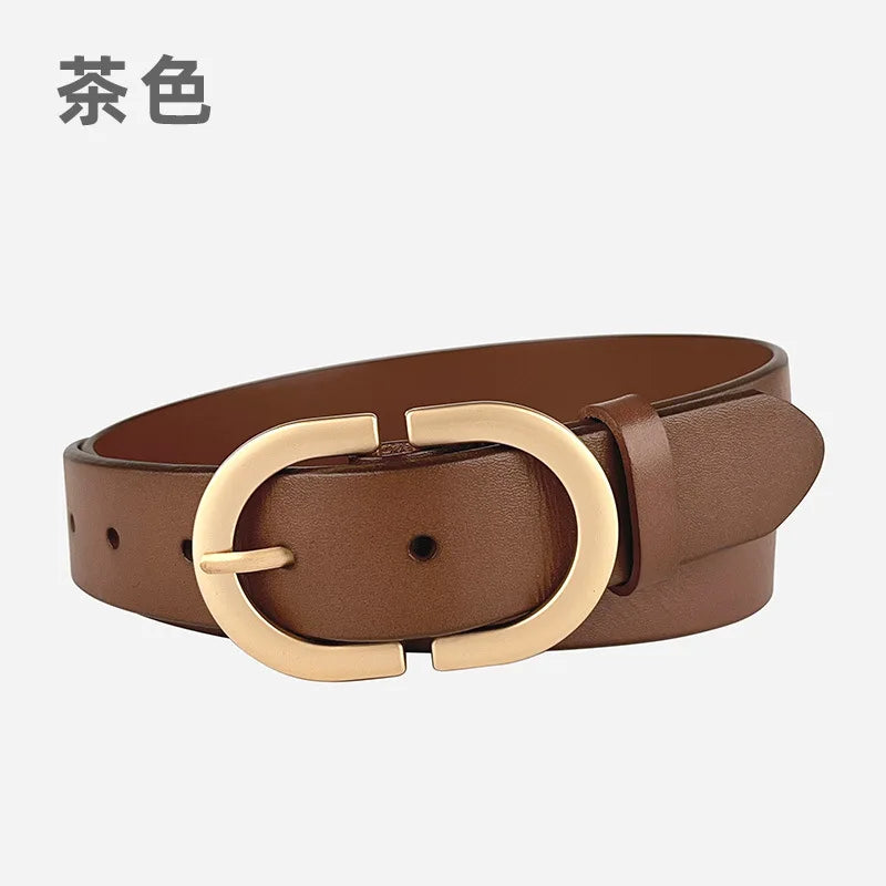Genuine Leather Letter Design Belt for Women, Luxury Multi-Style Accessory with Dresses Jeans & Fashion Decor