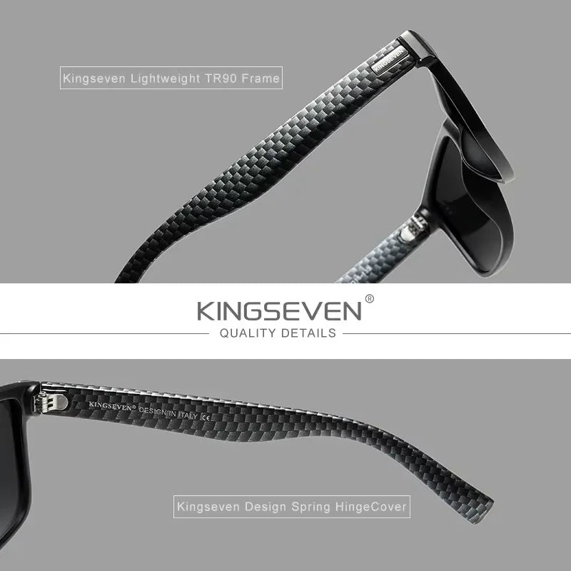 KINGSEVEN Polarized Lens Sun Glasses Women High Quality Retro Men Square Full Frame Decorative Glasses UV400 Goggles Eyewear
