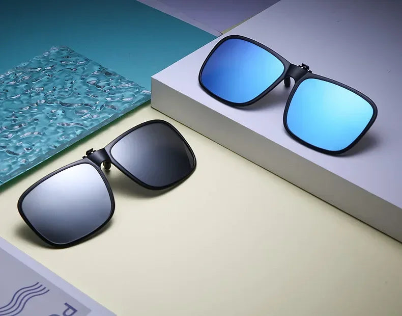 Polarized Flip Up Clip on Sunglasses for Driving Dark UV400 Photochromic Anti Glare Lens MyopiaSun Glasses Car Driver Очки